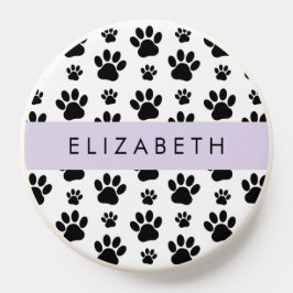 Padrões de pata, patas de cão, preto e branco, seu