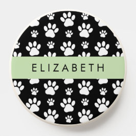 Padrões de pata, patas de cão, preto e branco, seu