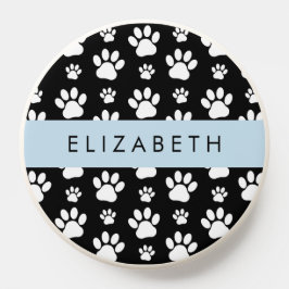 Padrões de pata, patas de cão, preto e branco, seu