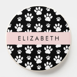 Padrões de pata, patas de cão, preto e branco, seu