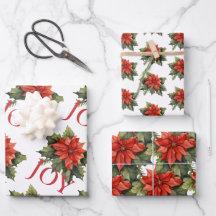 PADRÕES DE POINSETTIA DE NATAL VERMELHO COORDENADO