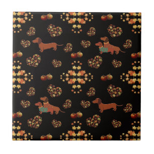 Padrões de Queda Elegante de Dachshund: Blooms de