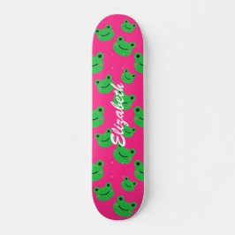 Padrões de sapo rosa giro skate