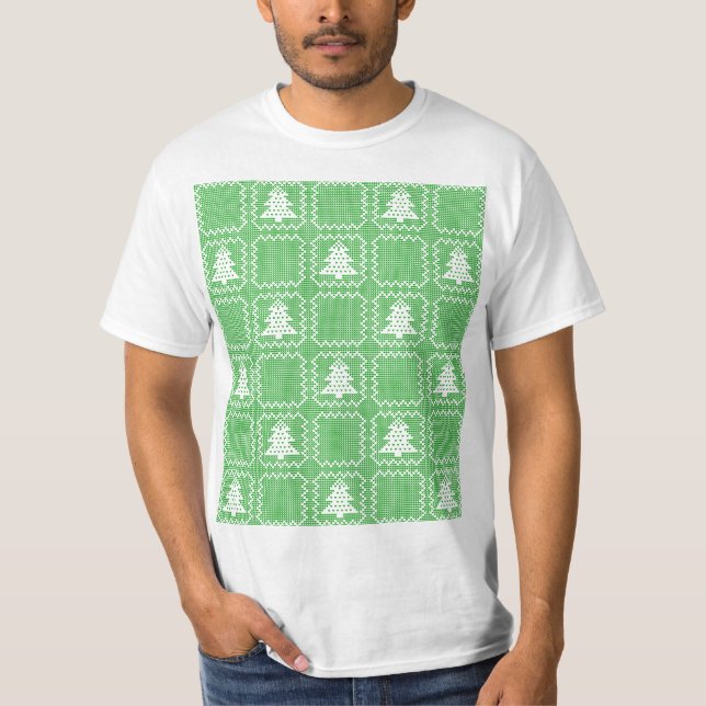 Padrões de suéter feio da árvore de Natal Cozy (Frente)