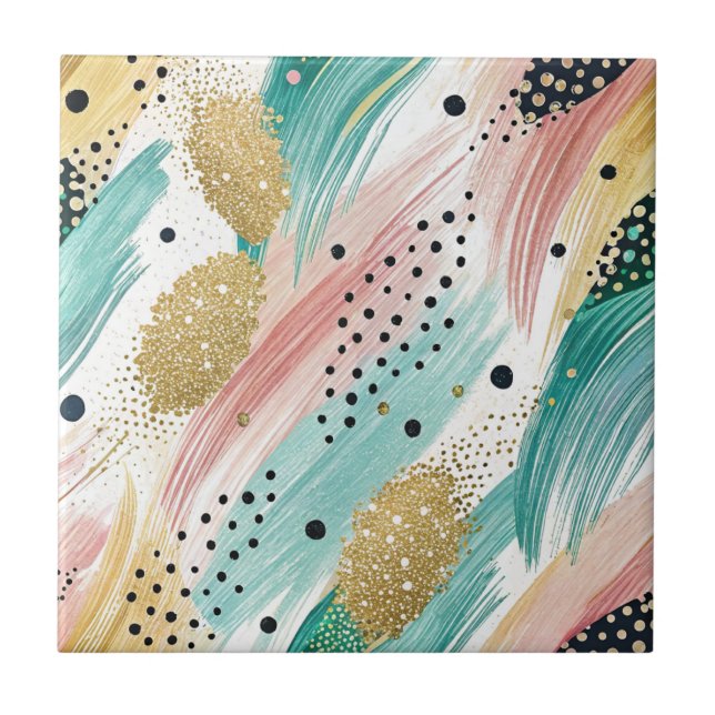 Padrões de Traço e Ponto abstrato - Destaque Doura (Frente)