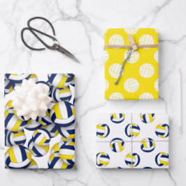 padrões de vôlei de 3 pc coordenando o ouro azul