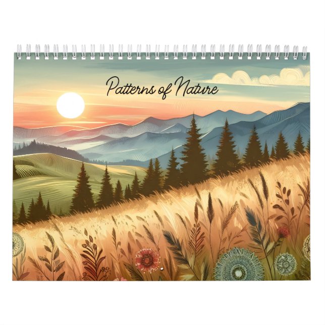 Padrões do Calendário de Paisagem de Aquarelas da  (Capa)