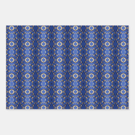 Padrões Dourados Azuis de Sapphire de Luxo