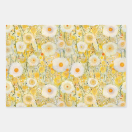 Padrões Florais De Flor Amarelo Feliz Divertimento