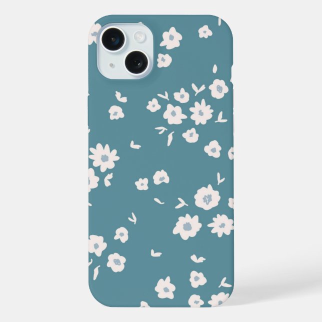 Padrões Florais Flores Azuis Boho Groovy (Verso)