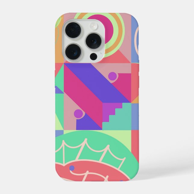Padrões Geométricos Divertidos Multicolor (Verso)