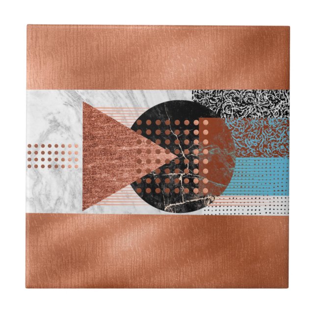 Padrões Geométricos do Azul Negro de Cobre Moderno (Frente)