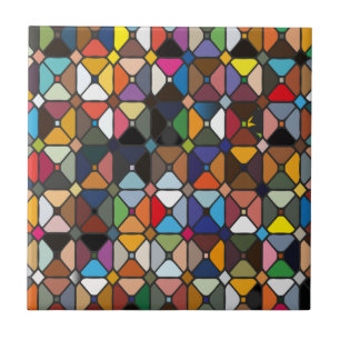 Padrões geométricos multicolores com formas de o