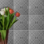 Padrões Geométricos Pretos E Brancos De Ilusões Óp<br><div class="desc">design de azulejo decorativo único legal com um padrão de mosaico no estilo de arte superior composto por formas geométricas em preto e branco.</div>