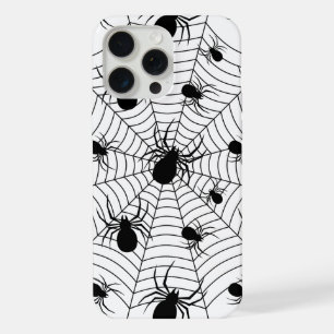 Padrões negros de aranhas brancas teias