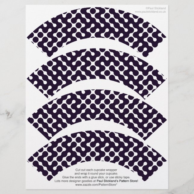 Padrões preto e branco e fixadores de Cupcake pers (Frente)