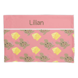 Padrões rosa de queijo e rato de nome personalizad