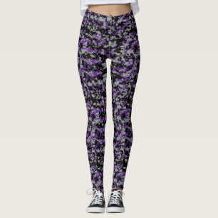 Padrões Roxos Leggings de Camuflagem Feminina
