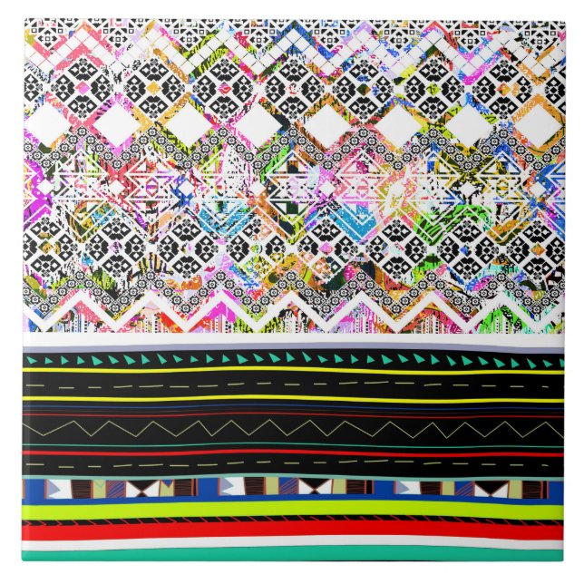 Padrões tribais aztec, de cor branca (Frente)
