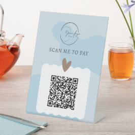Pagamento de Código QR Azul Claro Azul em Cubo Pro