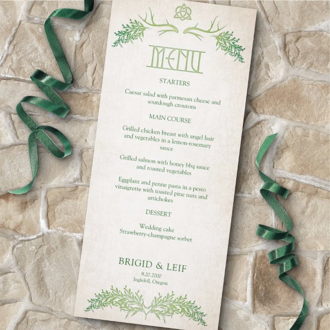 Pagan Celtic Antlers Wedding Menu (Criador carregado)