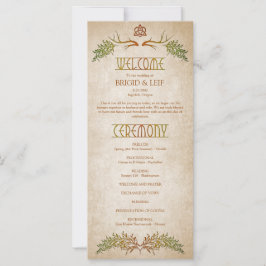 Pagan Celtic Antlers Wedding Program