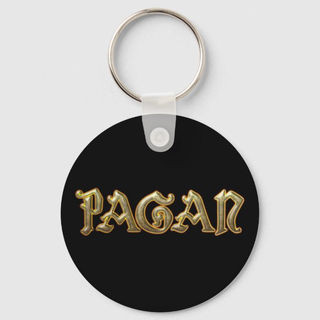 Pagan Dourado Key Chain Fob Wicca Wiccan Chaveiro (Frente)
