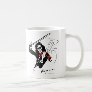 Paganini que joga a caneca vermelha do violino