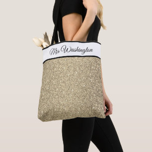 Pageant Faux Glitter Tote Bag