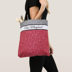 Pageant Faux Glitter Tote Bag