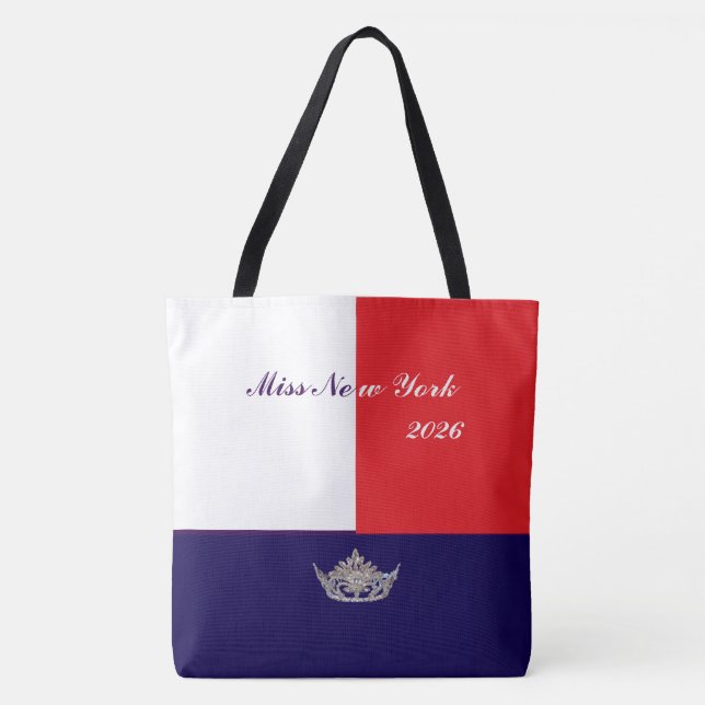 Pageant Silver Crown Tote Bag-Large Red white blue (Frente)