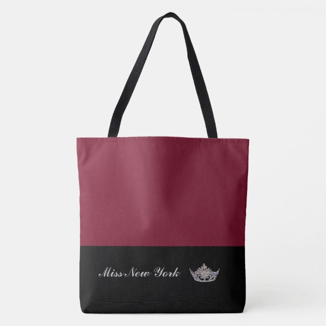 Pageant Silver Crown Tote Bag-Large Wine (Frente)