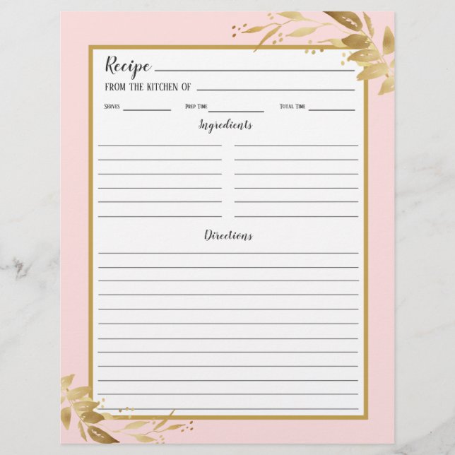 Página Binder de Recipiente de Folhagem Dourada Co (Frente)