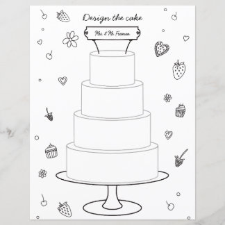 Página Bolo de Design de Coloração de Atividade de
