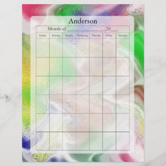 Página Calendário do vazio, Design de Cores do Fel