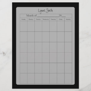 Página Calendário do vazio para a escola, apenas p