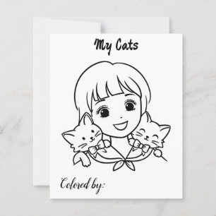 Página Color Me para Crianças Anime meus gatos