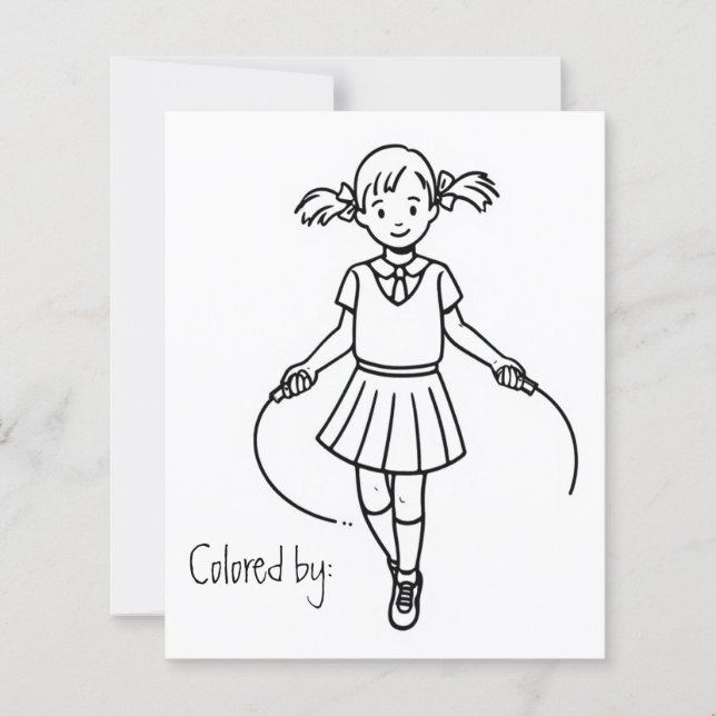 Página Color Me para Crianças | Garota da Escola d (Frente)