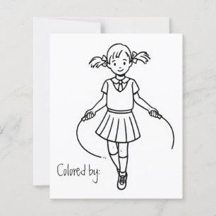 Página Color Me para Crianças Garota da Escola d