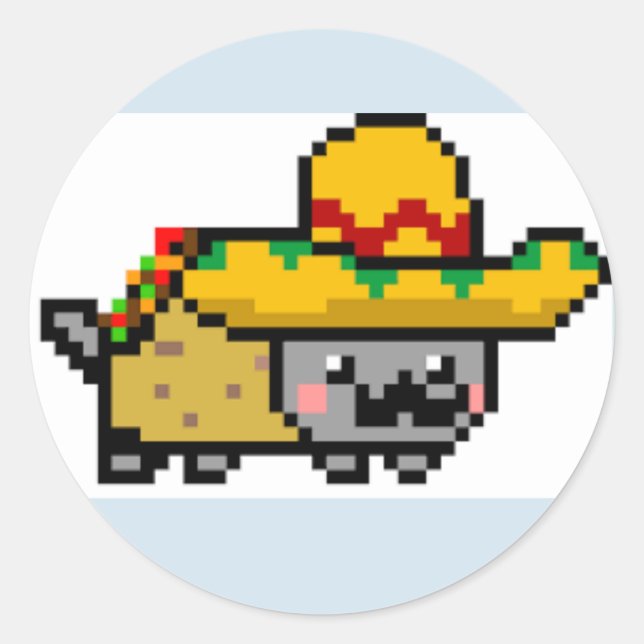 Página da etiqueta do gato de Nyan do mexicano de (Frente)