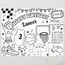 Página de Atividade de Colorir Aniversário Basquet