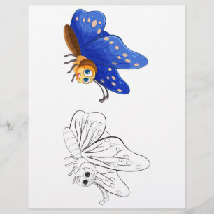 Página de coloração da borboleta branca