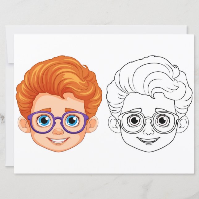 Página de coloração da cabeça das crianças (Frente)