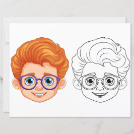 Página de coloração da cabeça das crianças