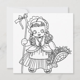 Página de Coloração da Menina Bo Peep