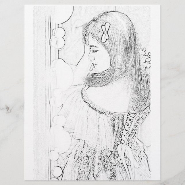 Página de coloração da Menina Brilhante (Frente)