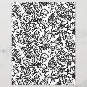 Página de Coloração de Adultos - Jacobean Floral D