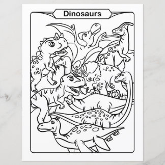 Página de Coloração de Dinossauros