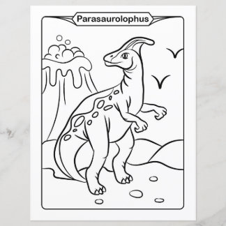 Página de Coloração do Dinossauro - Parasaurolofo