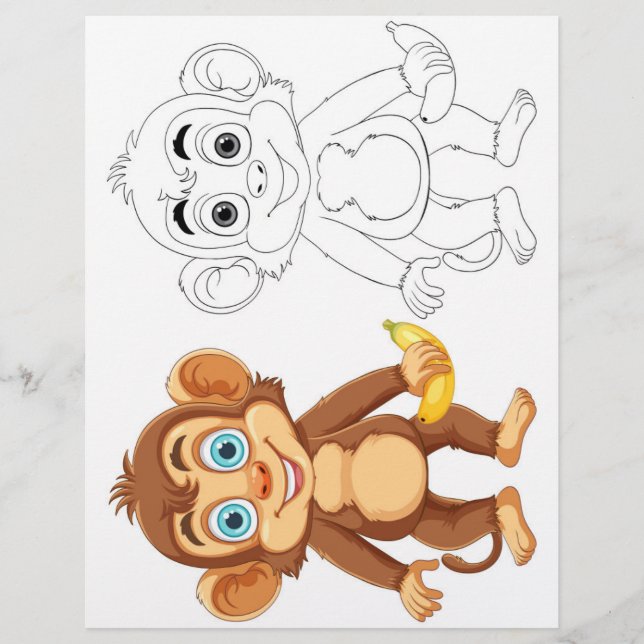 Página de coloração do macaco-macaco (Frente)